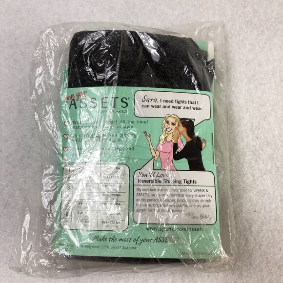SPANX Assets Sara Blakely Reversible Shaping Tights Women's 2 Flipside Diamond - Picture 4 of 6